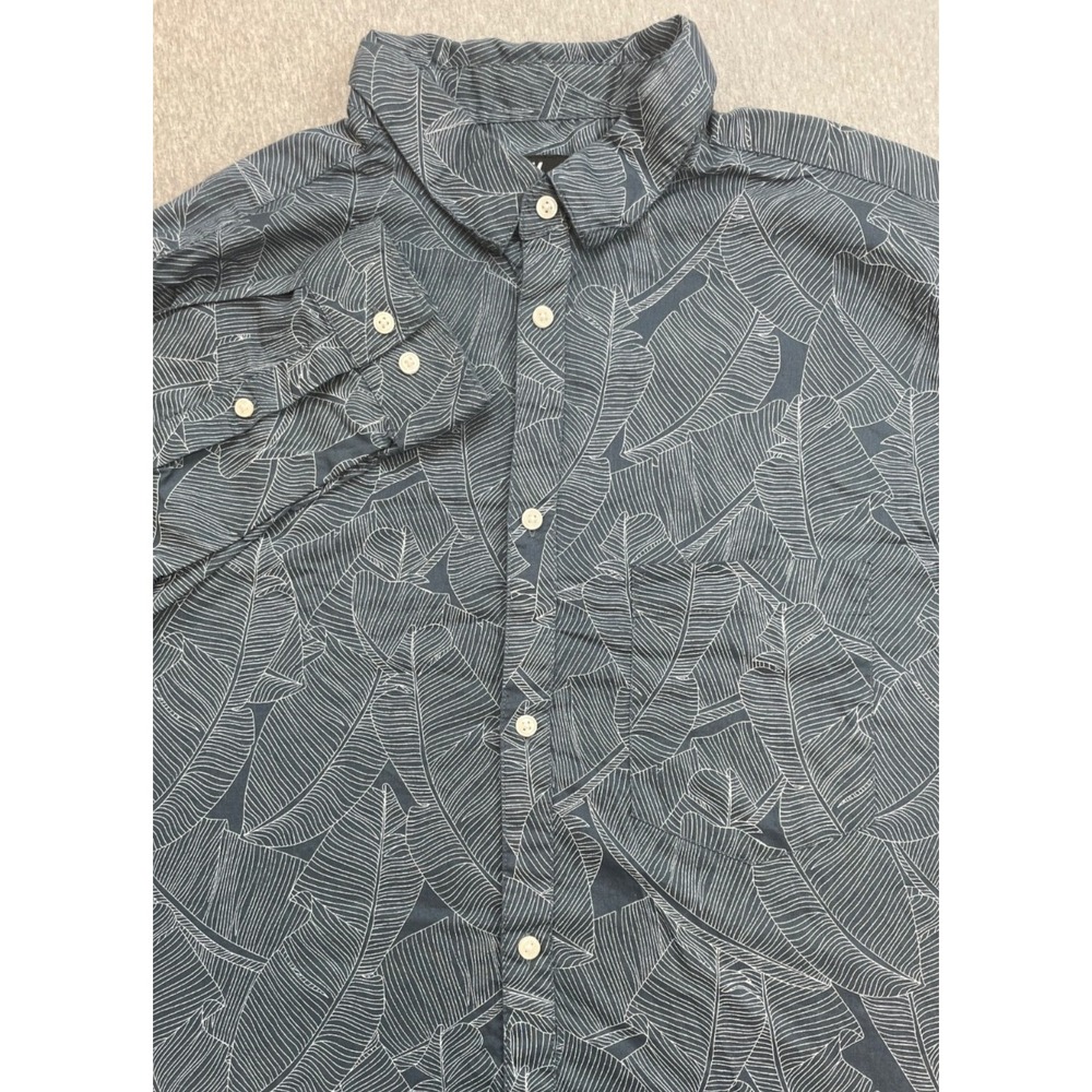 H&M Shirt Mens Large Tropical 100% Cotton Regular Fit Button-Up